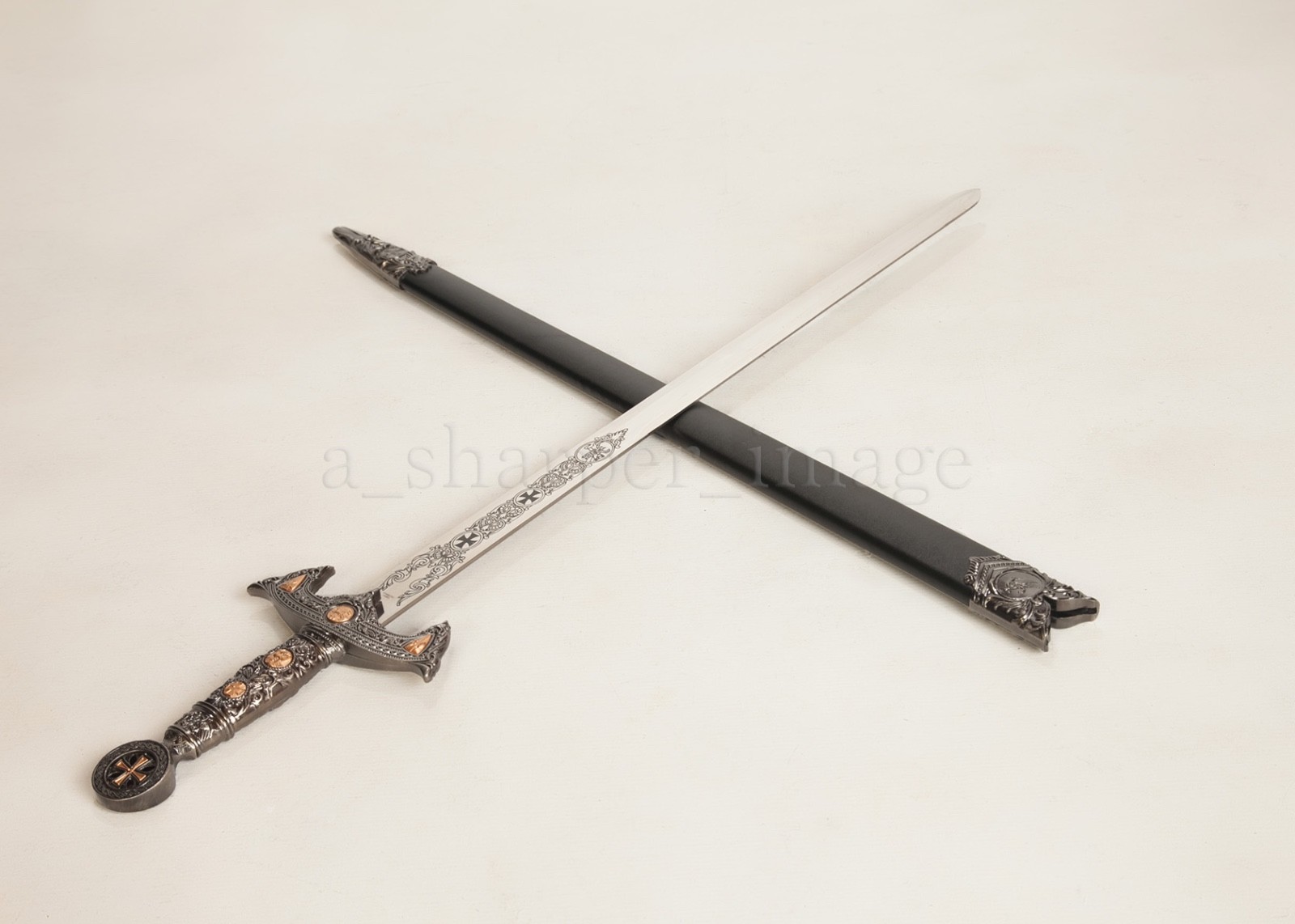 Medieval Templar Knight Crusader 30" Sword with Scabbard Renaissance Cosplay