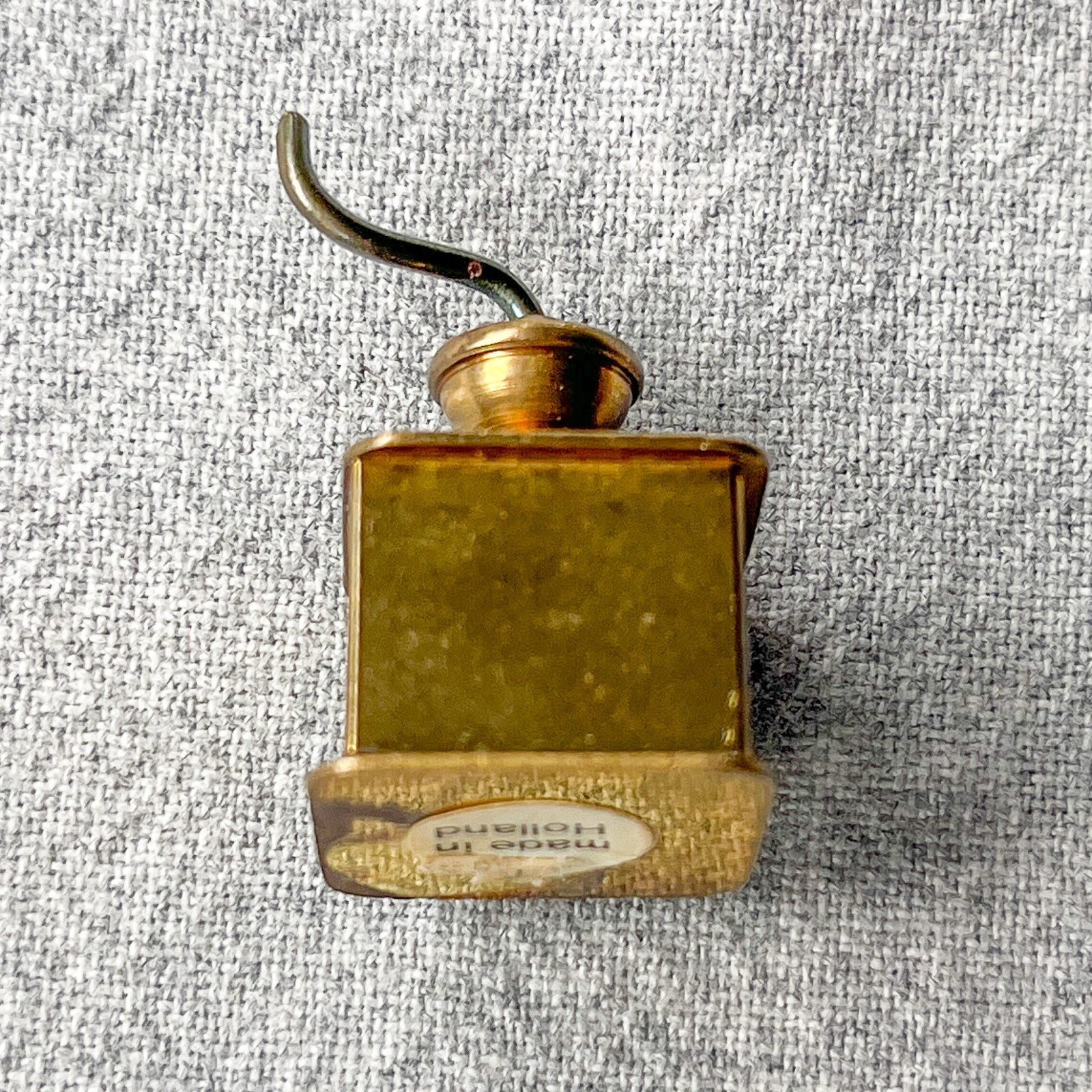 Vintage 1950s Mini Brass Coffee Grinder Dollhouse Miniature Mid Century Kitchen