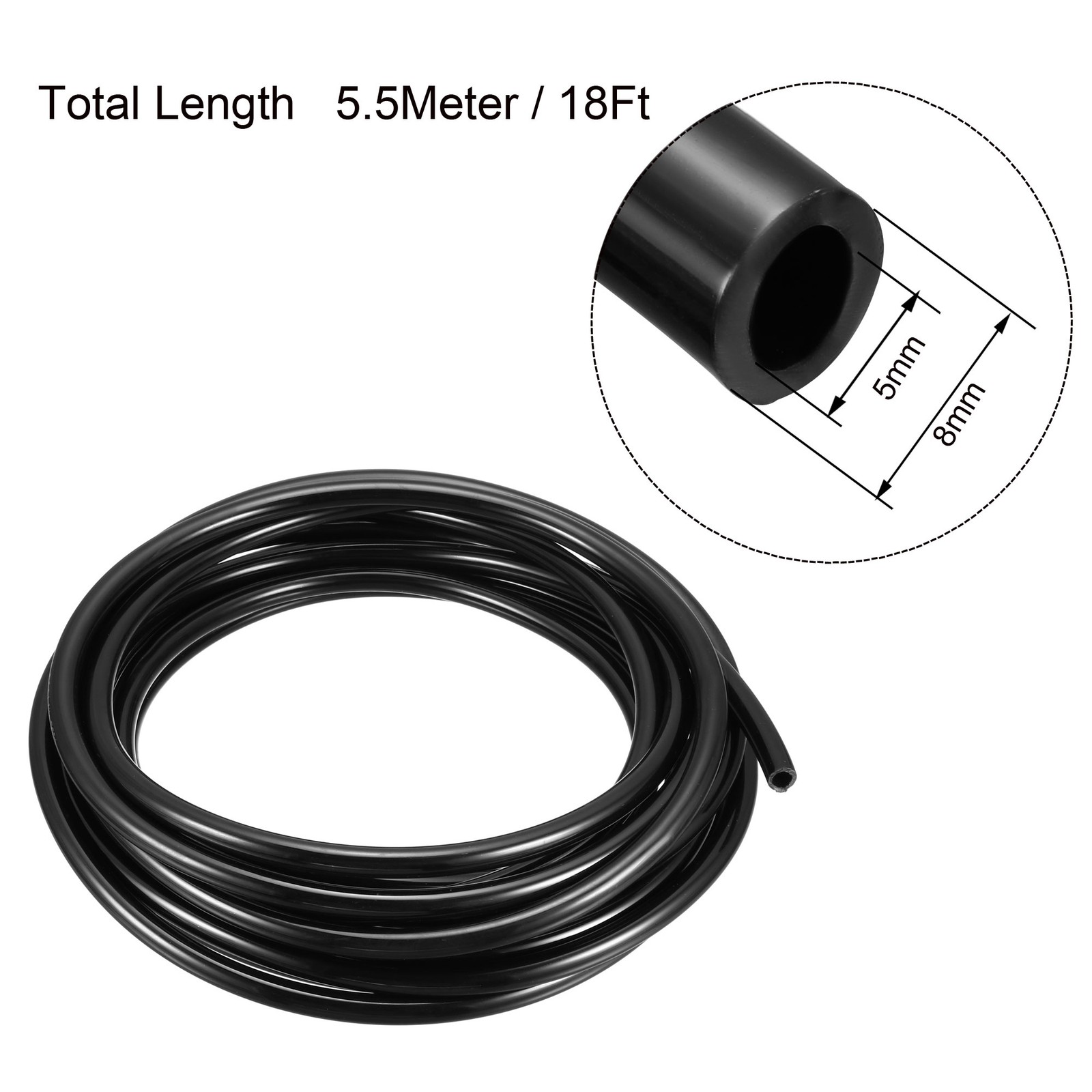 Pneumatic Tubing Polyurethane Air Compressor Hose Pipe 8mm OD 5mm ID