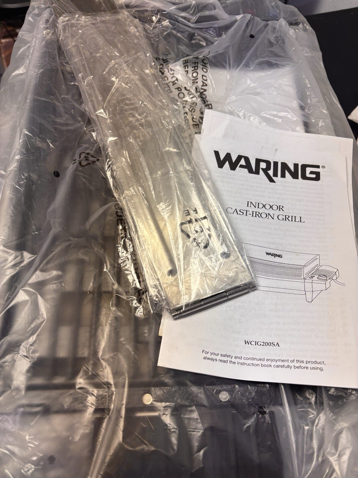 Waring Pro Electric Cast Iron Indoor Grill - WCIG200SA 1800W Commercial Griddle