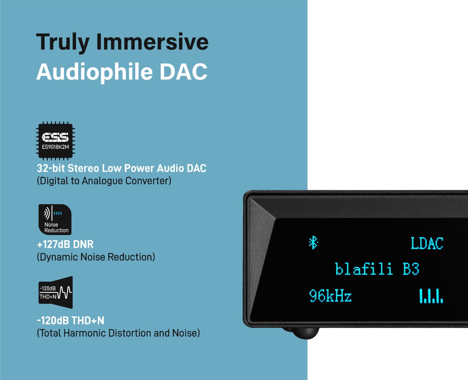 blafili B3 True HiFi Bluetooth 5.1 Audio Receiver LDAC aptX HD Audiophile DAC