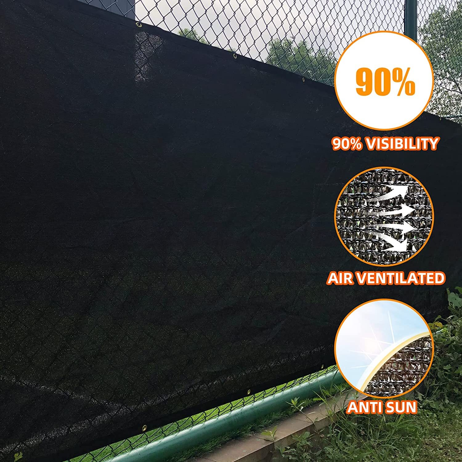 3'/4'/5'/6'/8'x50' Tall Privacy Mesh Fence Windscreen Fabric Shade Cloth Net