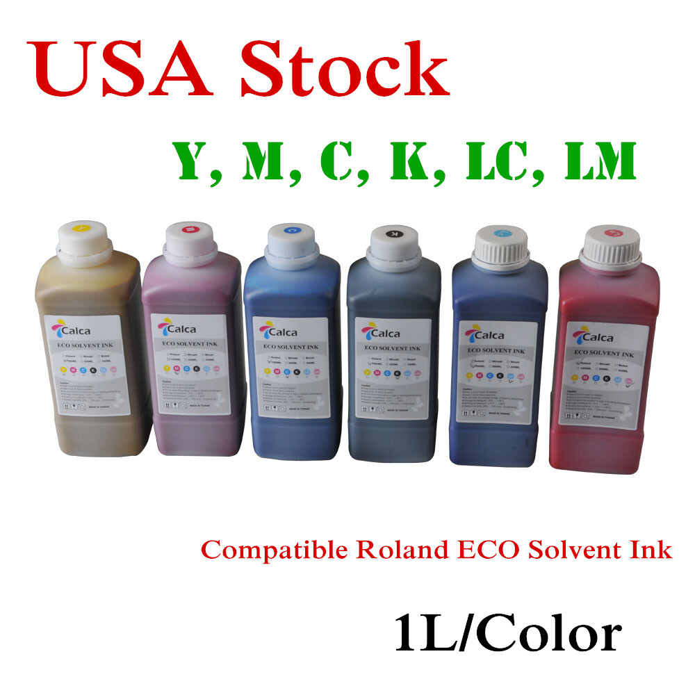 US Stock Calca Compatible Roland ECO Solvent Ink C M Y K LC LM