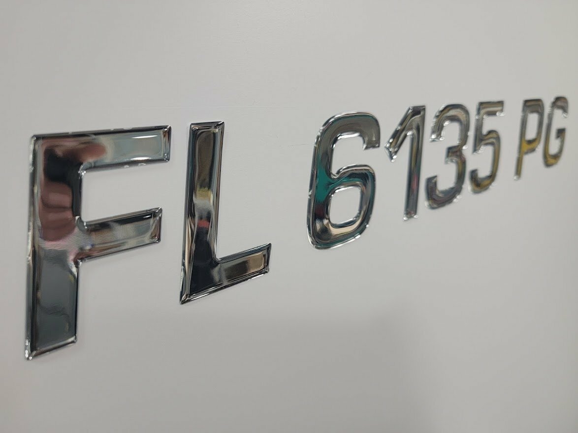 Chrome Domed Boat Registration Numbers Kit Surf Series