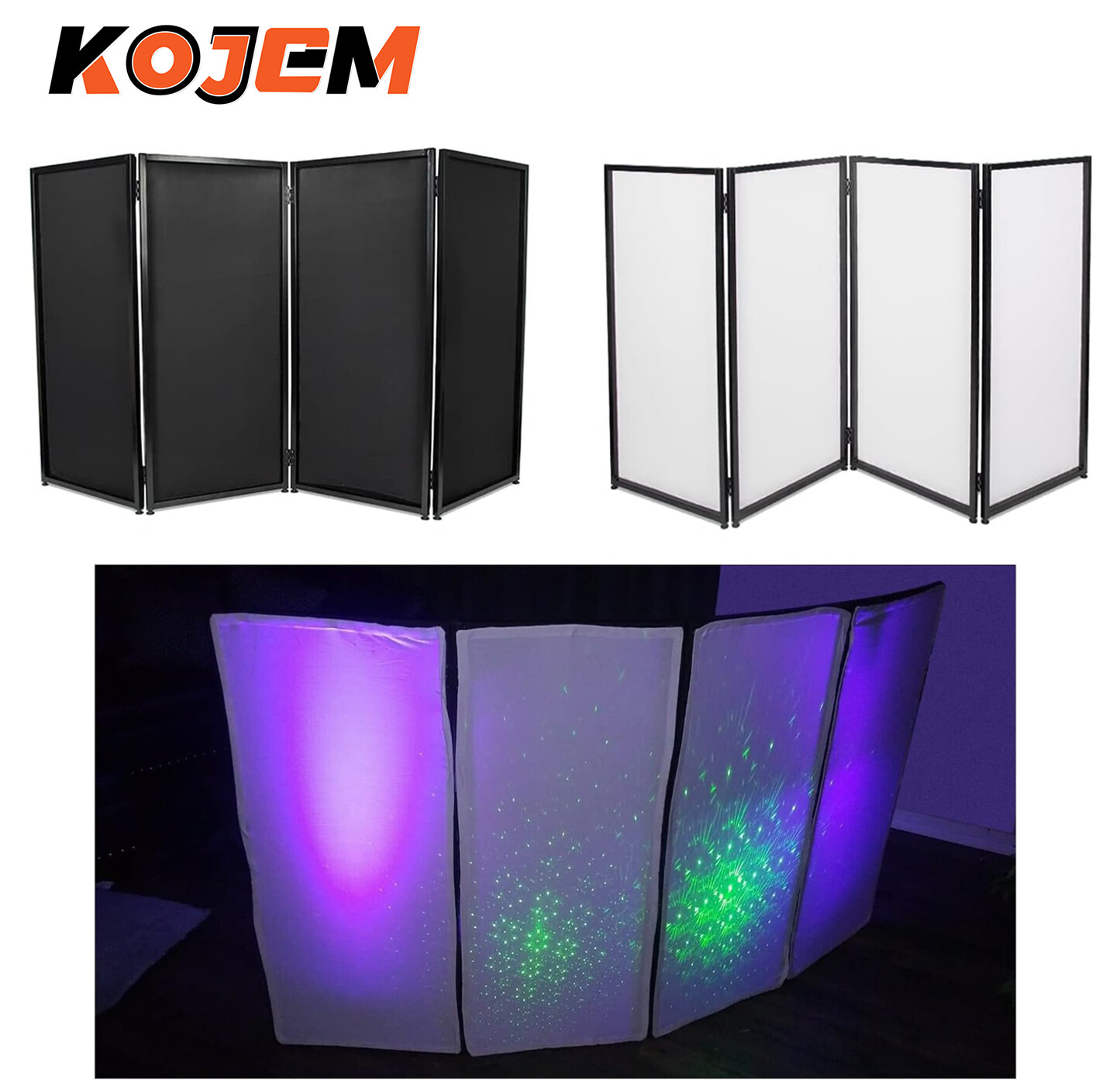 DJ Foldable Facade Portable Event Metal Frame Booth Panels Black+White Carry Bag