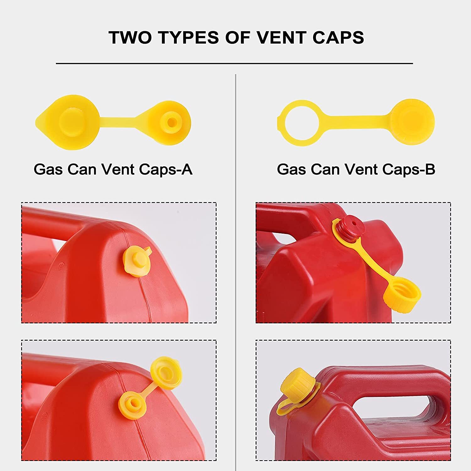 2X Replacement Gas Can Spout Nozzle Vent Kit for Plastic Gas Cans Old Style Caps