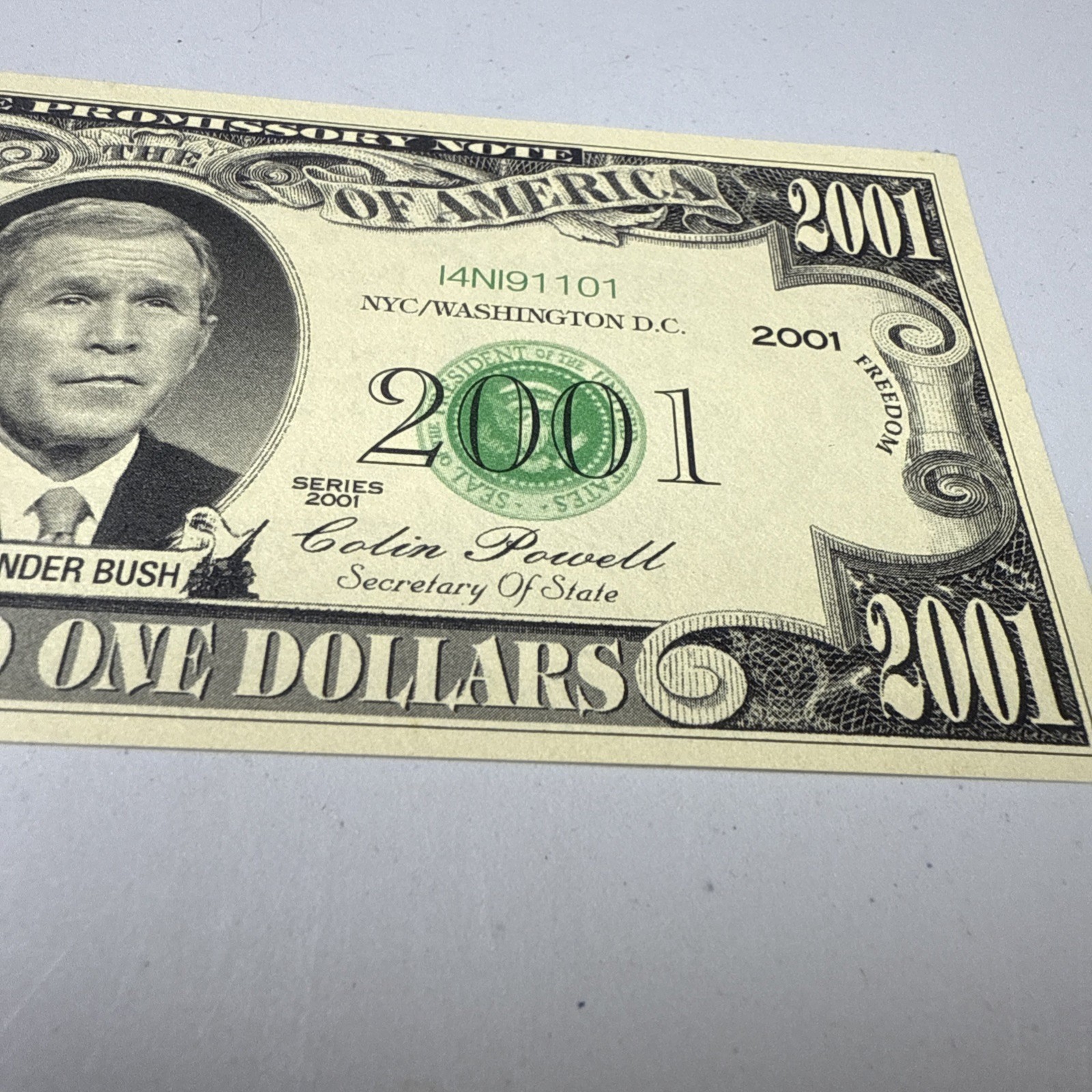 1 Vintage 2001 Dollar Bill George Bush Commemorative Currency 9/11 Memorial WTC