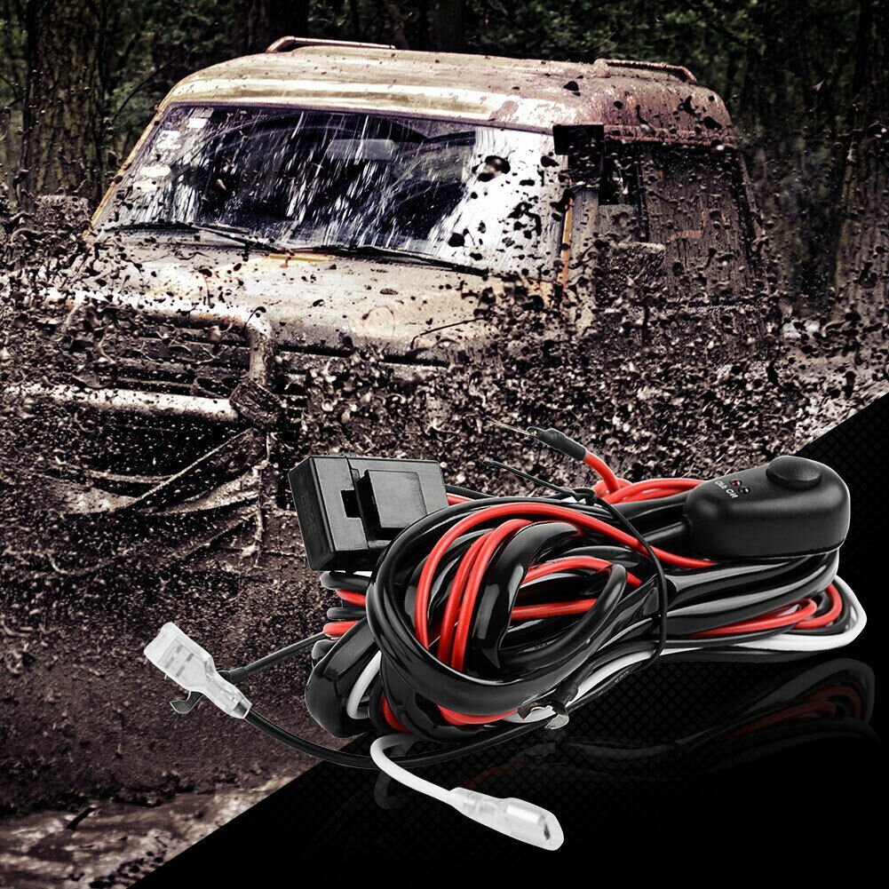 12V 40A Wiring Harness Kit Fuse ON OFF Switch Relay For LED Fog Work Light Bar