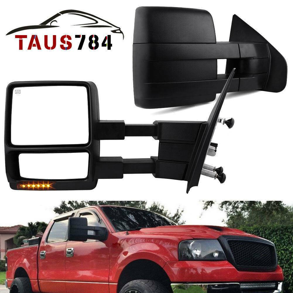 Tow Mirrors for 2004-2006 Ford F150 F-150 Power Heated Puddle Light Turn Signals