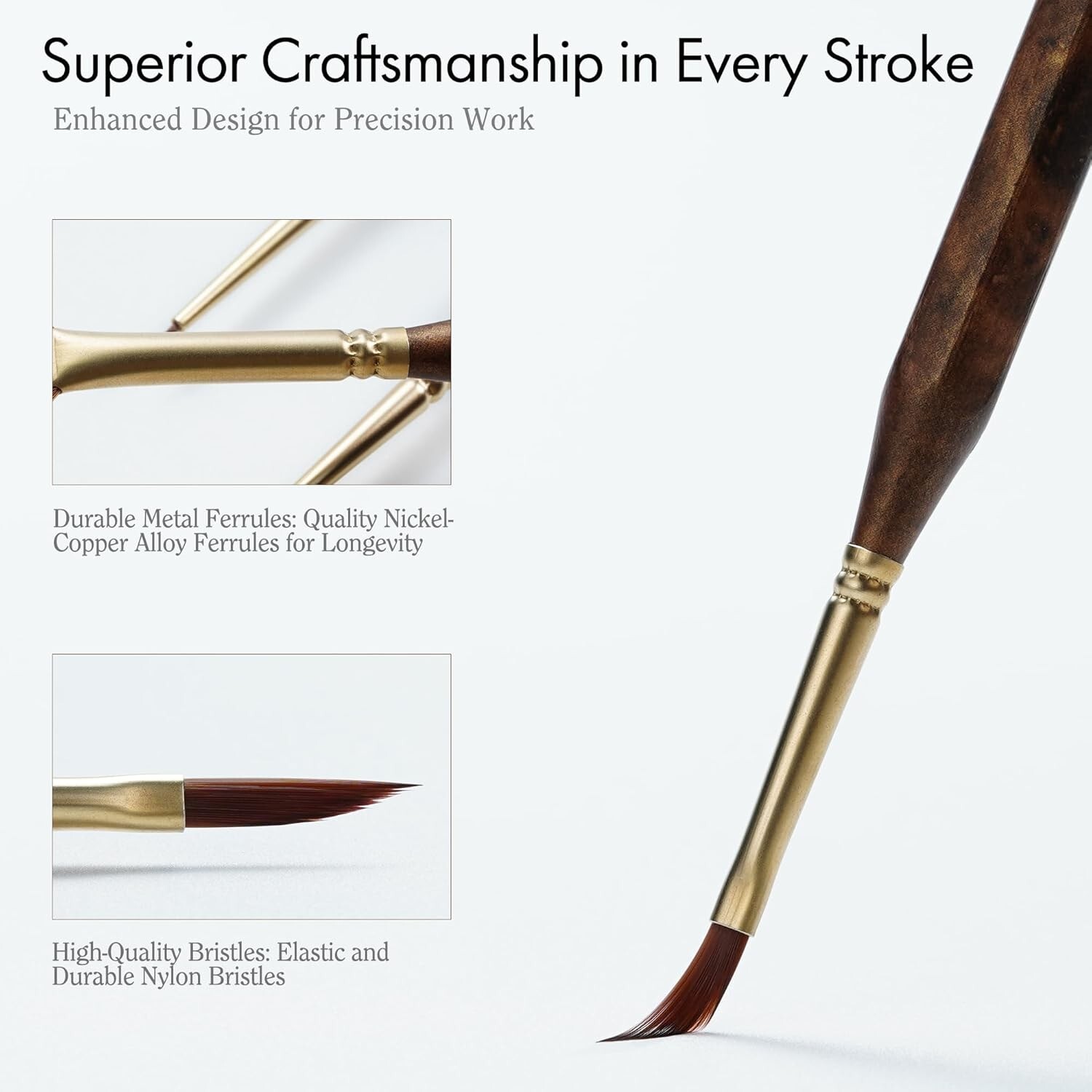 Artify 10pcs Extreme Detail Paint Brushes with a Handbag or Fine Detailing