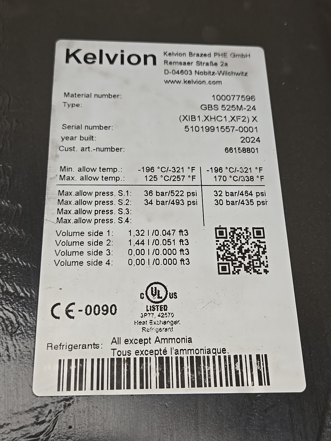 Kelvion GBS 525M-24 Brazed Plate Heat Exchanger NEW