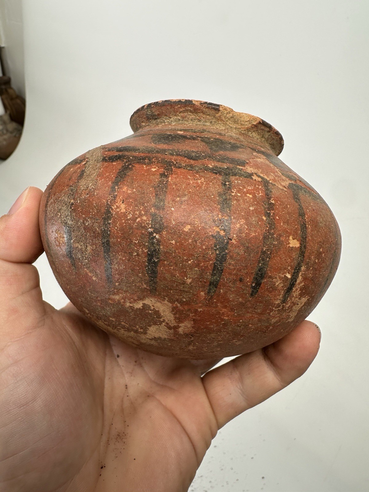 Pre Columbian Mayan? Painted Pottery Earthenware Bowl Jar Genuine 500BC-1200AD