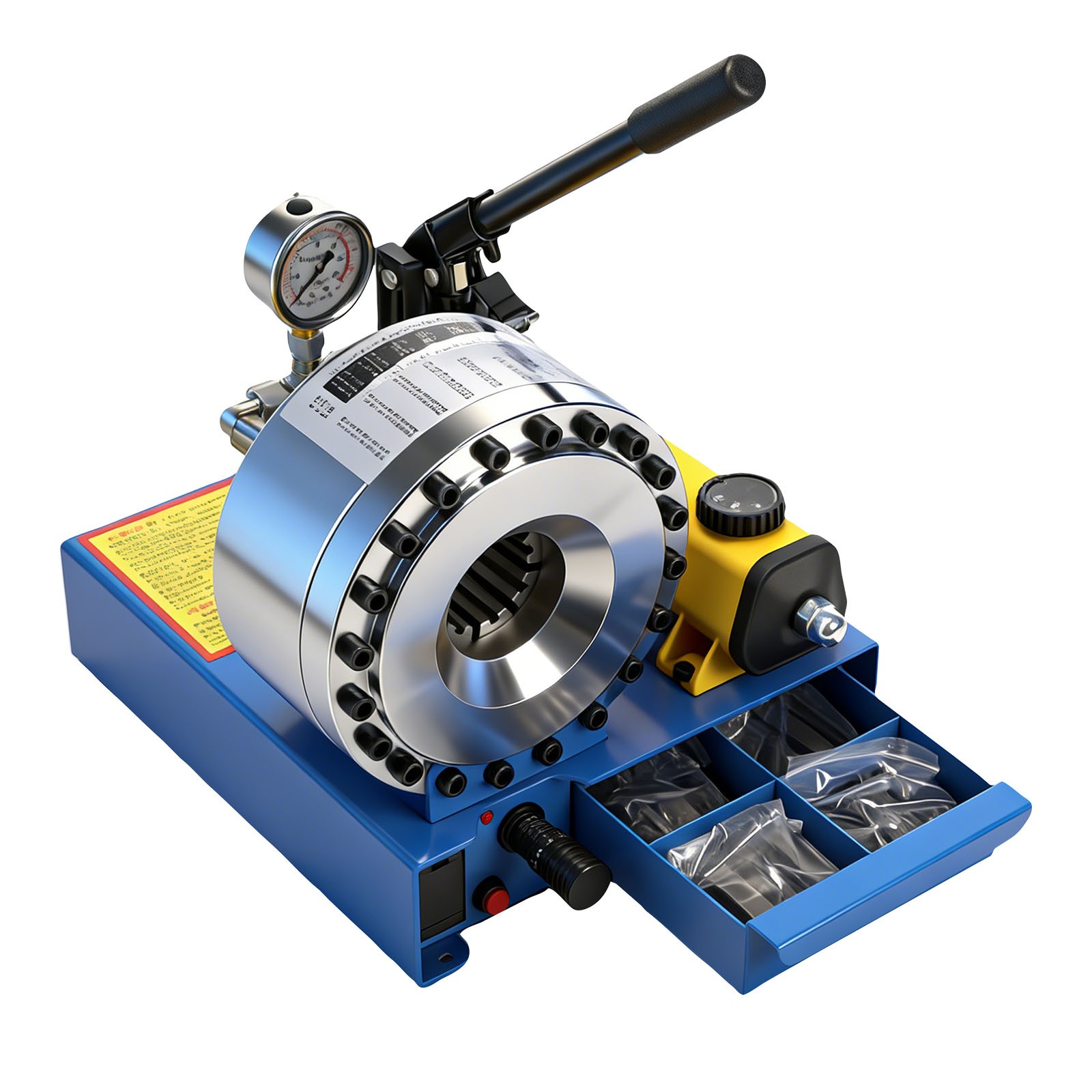 5600KN Hydraulic Hose Crimper Pipe Clamping Machine w/ 8 Sets Dies 10mm-30mm USA