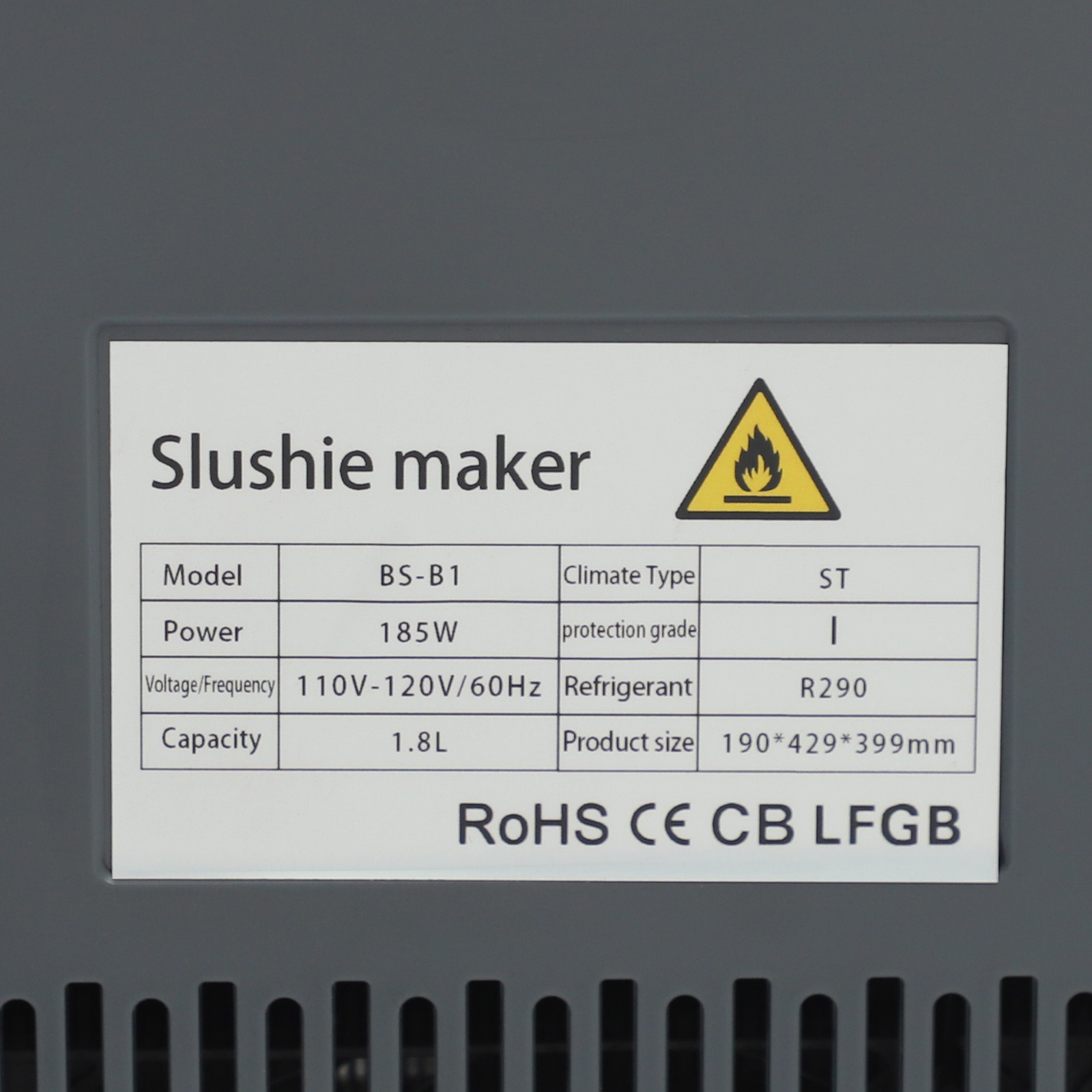 1.8L/0.48 Gallon Frozen Drink Machine Tabletop Electric Shaved Ice Machine 185W