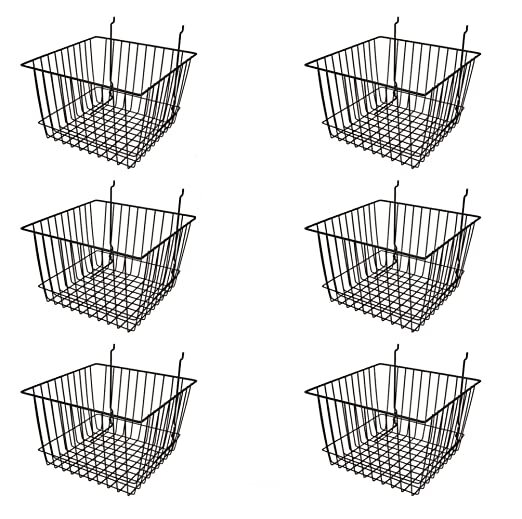 Deep Wire Storage Baskets For Gridwall and Slatwall Dimensions: 12" x 12" x 8" D