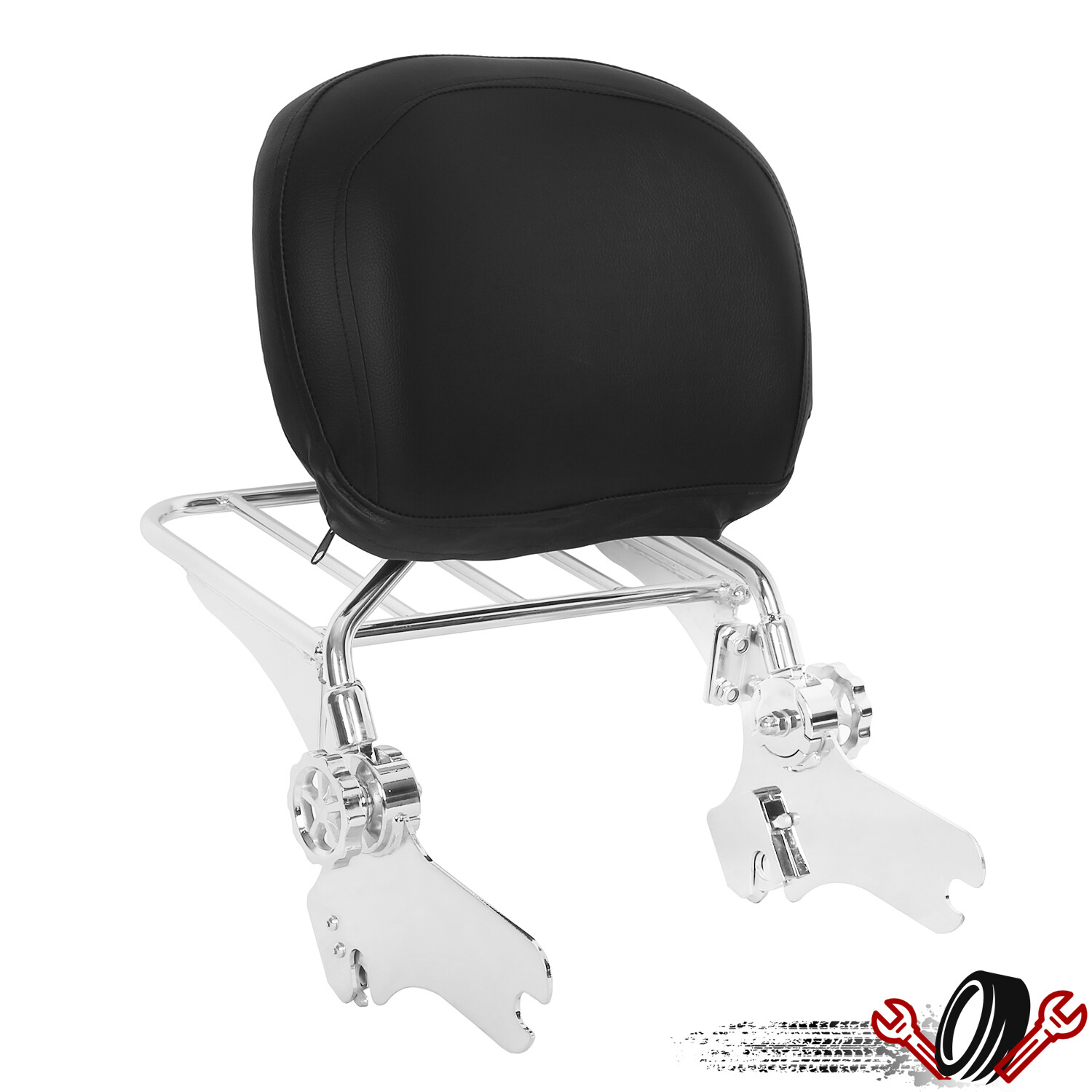 For 97-08 Harley Road King Electra Glide Adjustable Sissy Bar Backrest w/Rack