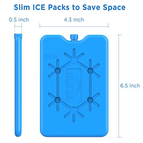 OUTXE Ice Packs for Lunch Box 4 -Pack Reusable Ultra-Thin Freezer Packs