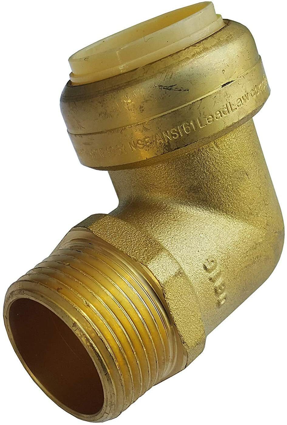 3/4" Push Fit X 3/4" Male Elbow (2 Pieces) Lead Free Brass