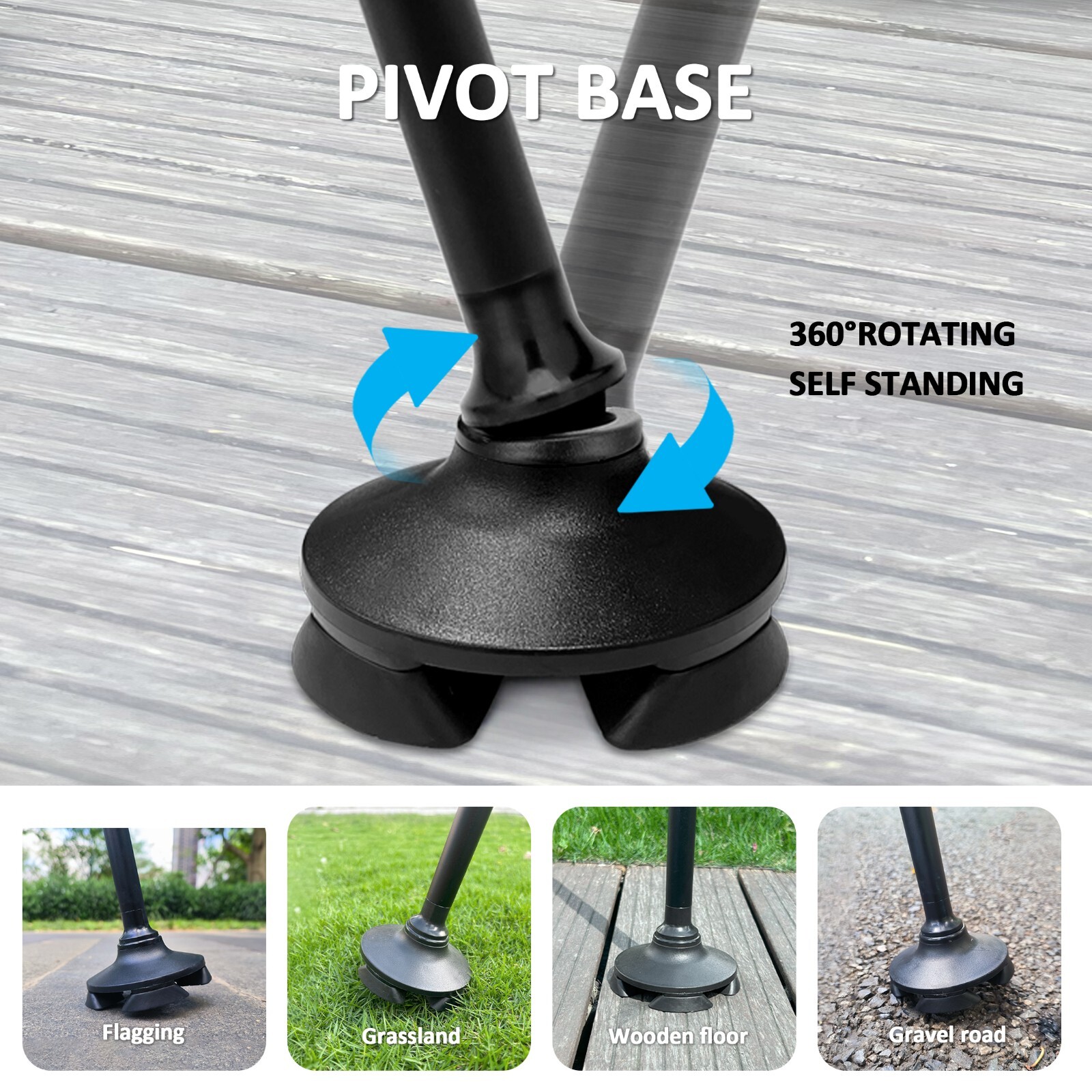 Adjustable Walking Cane,Lightweight Heavy Duty Sticks Pivot Tip Non-Slip