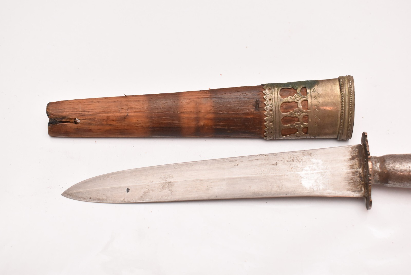 Philippine Gunong Punal Dagger W Sheath Wood Handle Keris Filipino Knife 11"