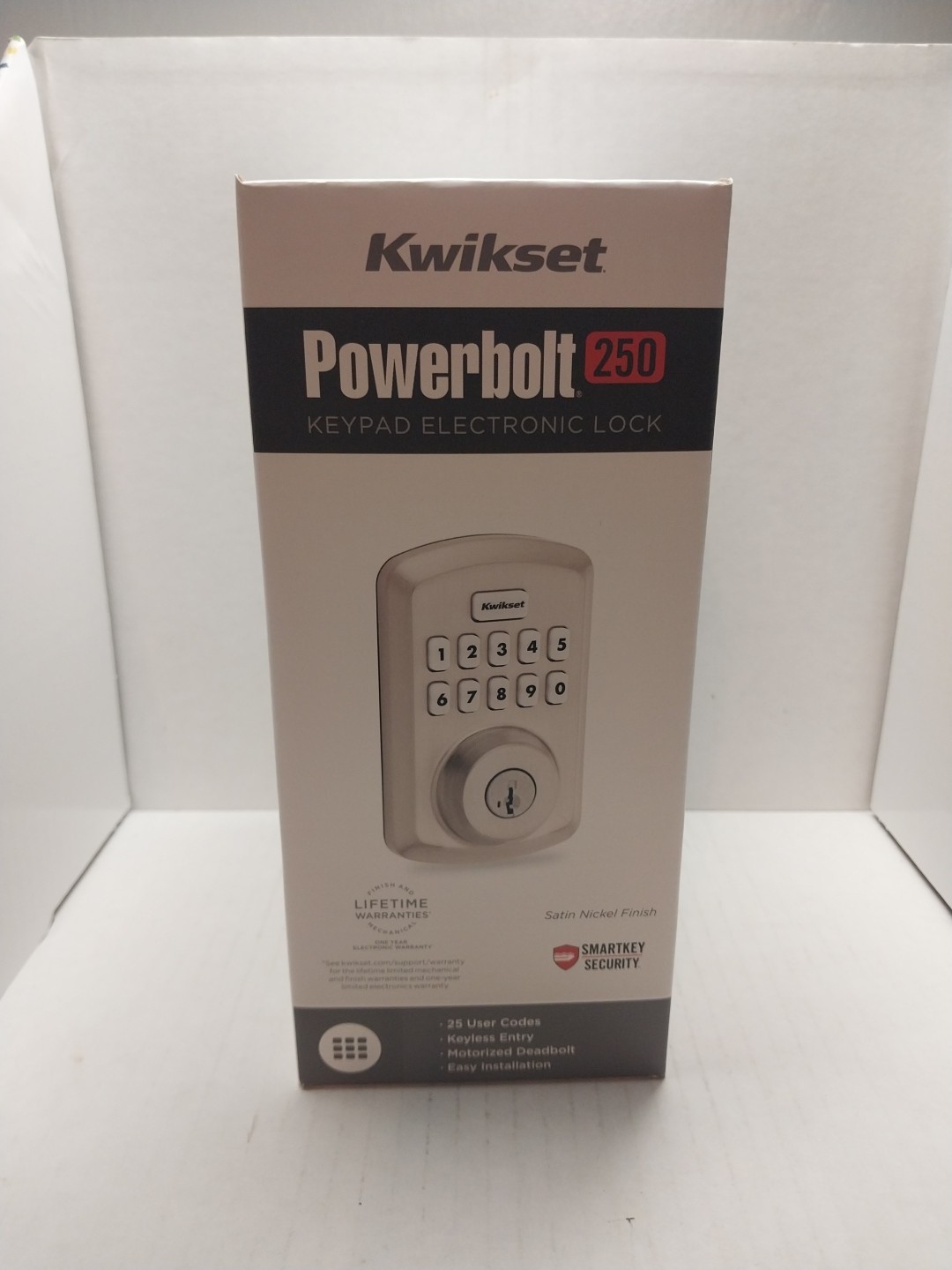 Kwikset Powerbolt 250 10-Button Keypad Electronic Deadbolt Lock in Satin Nickel