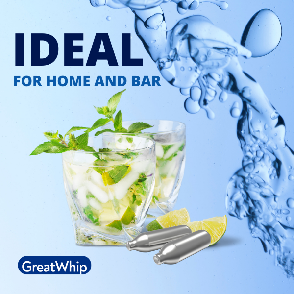 GreatWhip Soda Chargers Seltzer Chargers 8g CO2 Cartridge 25 / Pack Fizzy Water