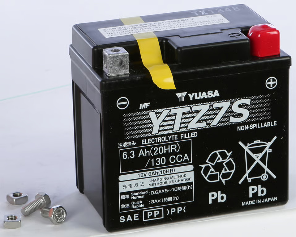 Yuasa Factory Activated Maintenance Free Battery - YTZ7S Motorcycle ATV/UTV PWC
