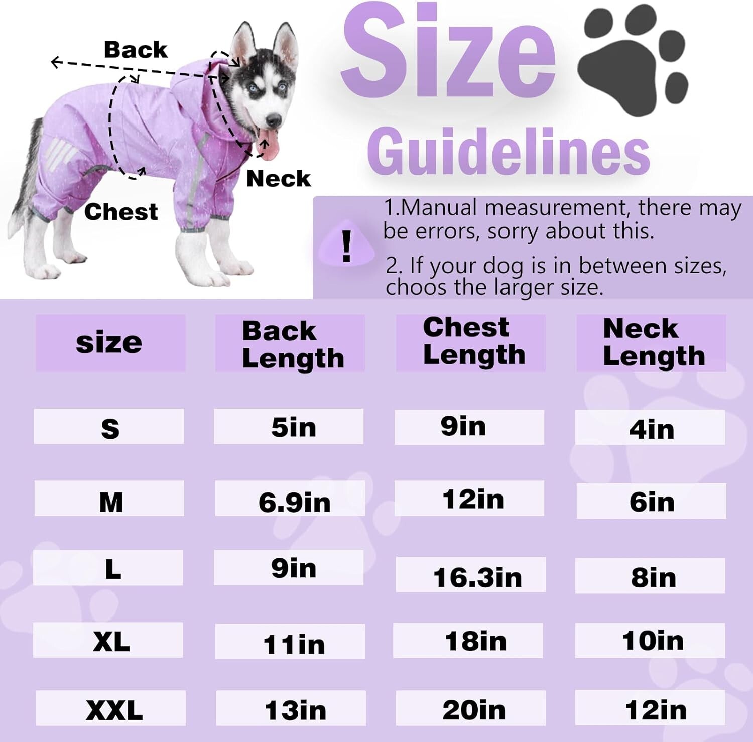 Dog Raincoat, Rain Jacket with Hat, Lightweight Raincoat, Waterproof (Purple, M)