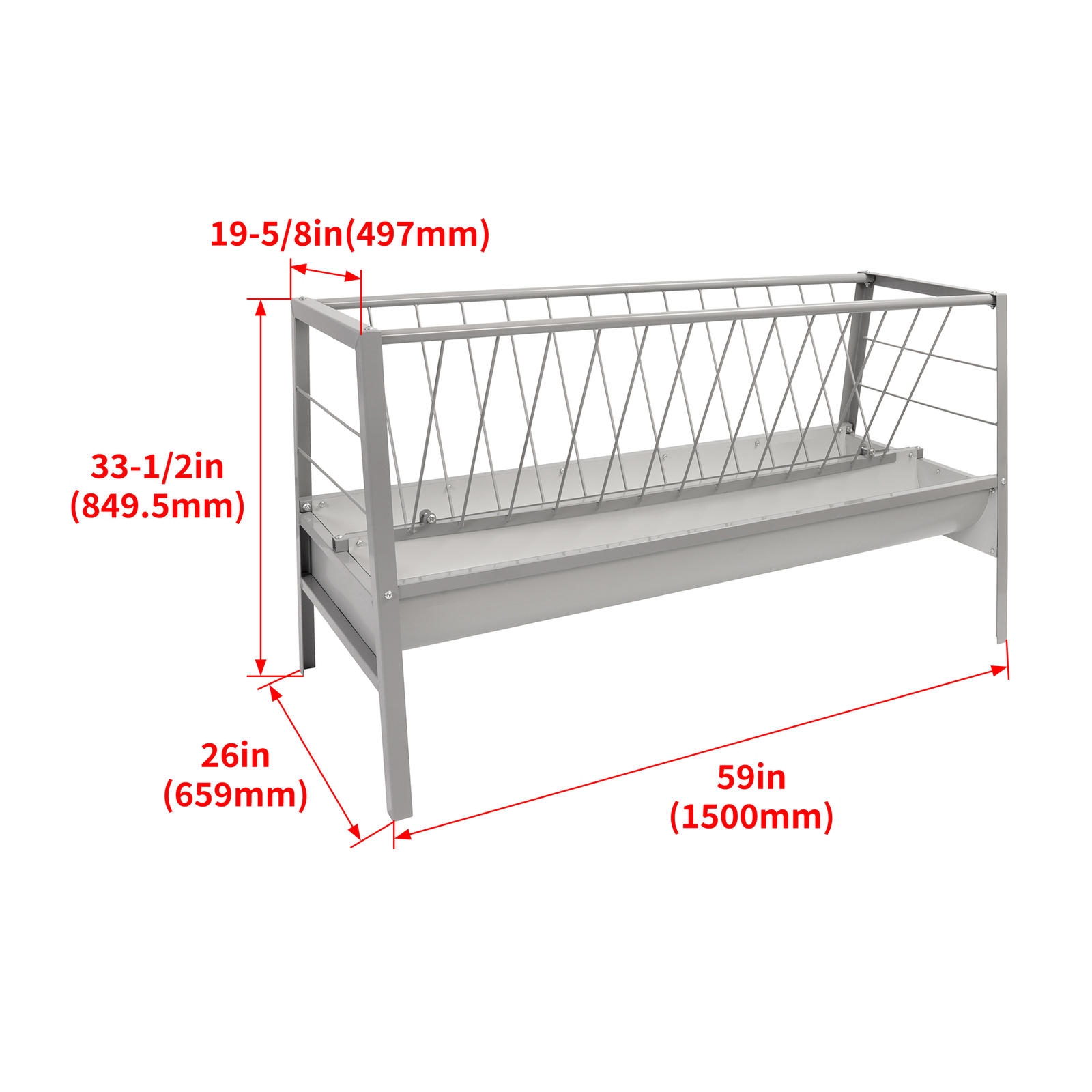 Heavy Duty Steel 77 Gallon Pasture Hay Feeder For Goats, Sheep, Miniature Horses