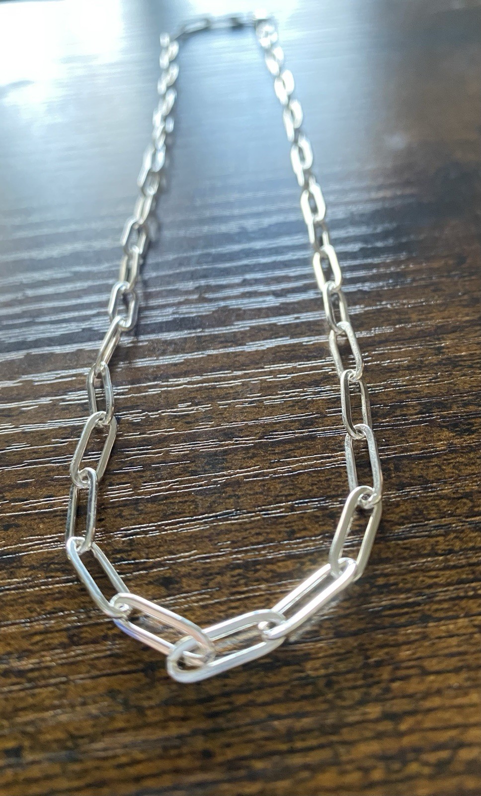 18 Inch, 4mm, Italian Sterling Silver Paperclip Chain