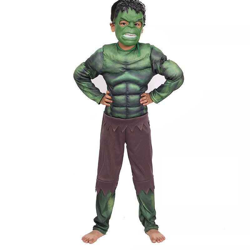Boys Hulk Muscle Avengers Costume Fancy Dress Outfit New