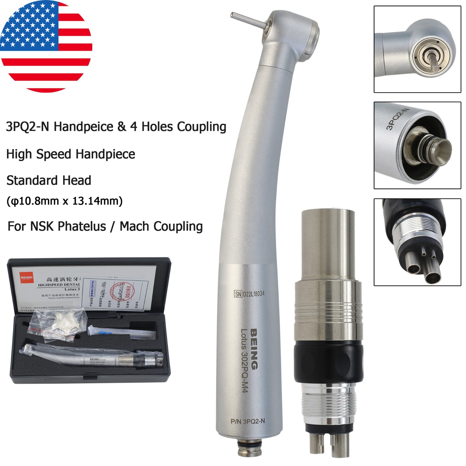 BEING Dental High Speed Fiber Optic LED Handpiece For KaVo MULTIflex NSK Coupler