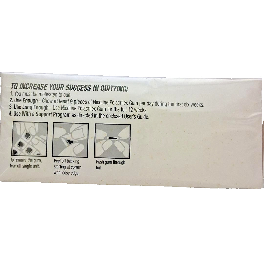 Rugby Nicotine Polacrilex Gum 4 mg Sugar Free Original 110 Pieces