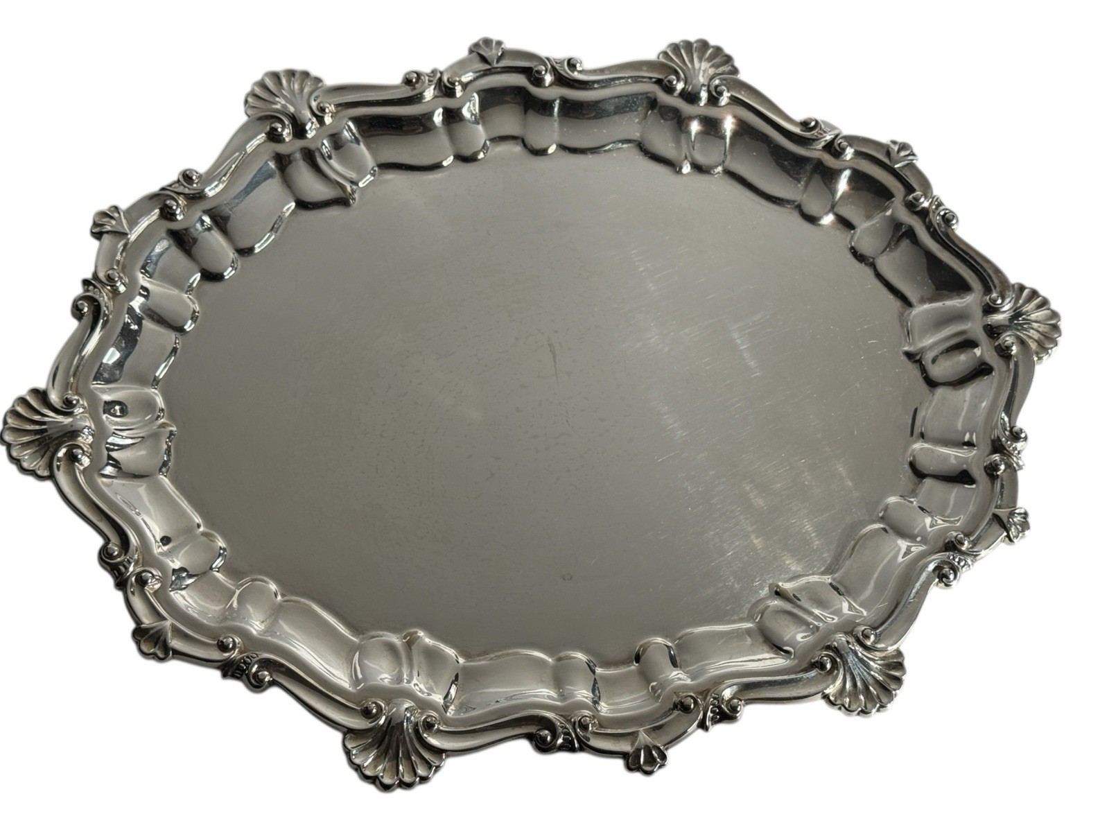 Antique Elkington Silver Plate Salver Tray