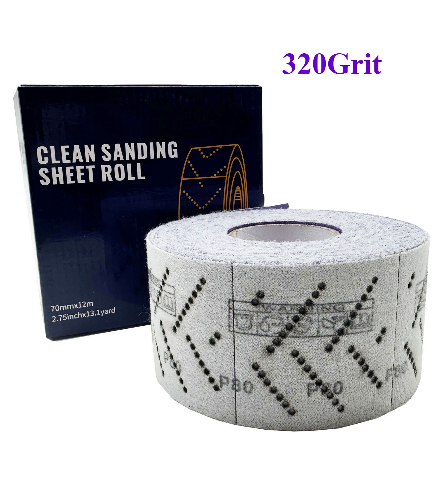 1 Roll 70mmx12m Automotive Clean Ceramic Sanding Sheet Roll for Woodworking P320