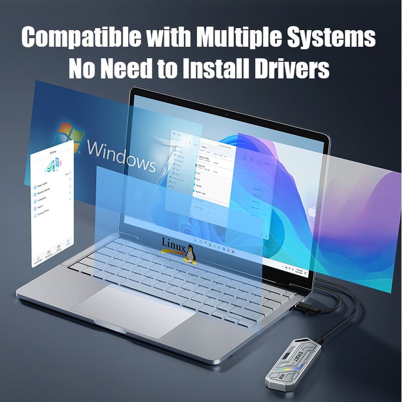 EAGET M.2 NVMe SSD External Portable Enclosure Case Fits PCIe 2280/2242/2230