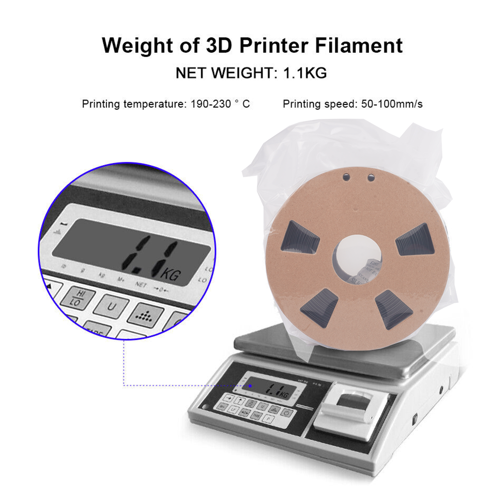 【Buy 10 Pay 6】JAYO 1.1KG PLA SILK ABS PLA+1.75mm With Spool 3D Printer Filament