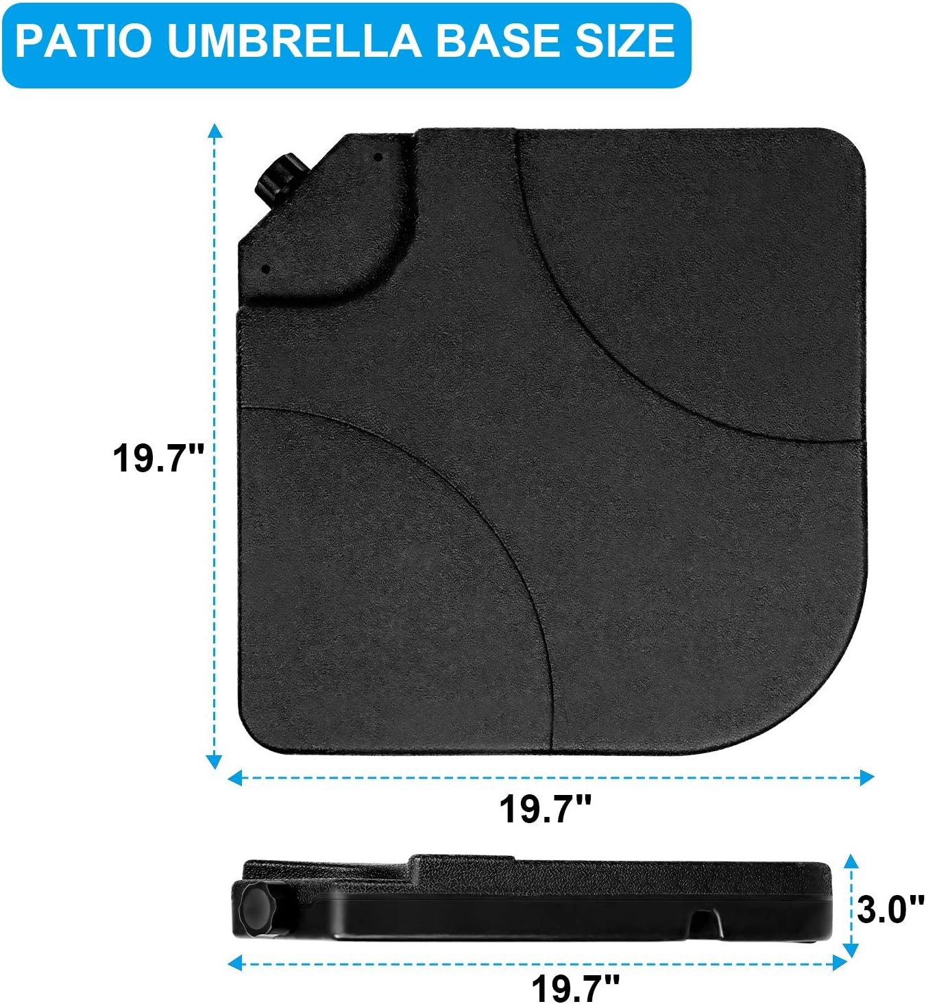 Patio Round/Square Umbrella Weighted Base Outdoor Heavy-Duty Table Market Stand