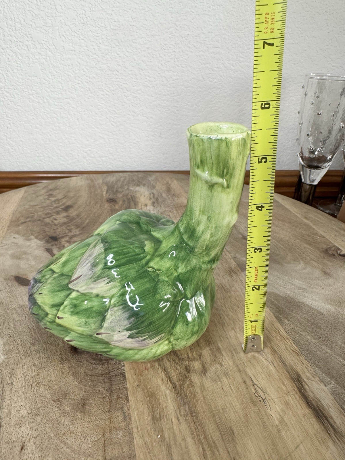 Artichoke Vase Bottle Ceramic Vegetable Decor Italian Majolica