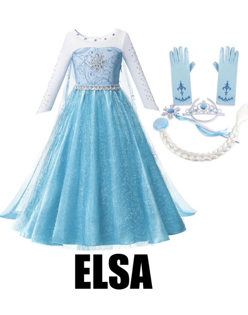 Frozen Elsa Anna Princess Queen Dress Up Set Girls Costume US Fast Shipping