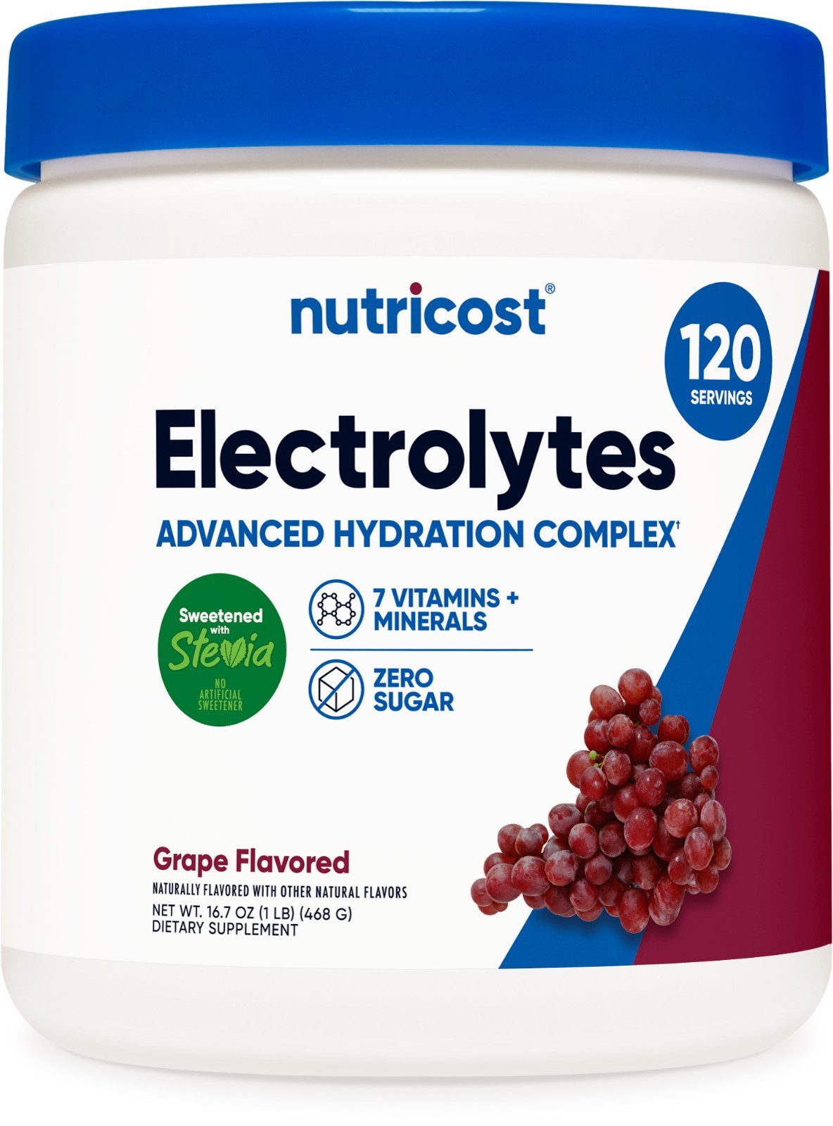 Nutricost Electrolyte Complex Drink Mix Powder (Grape) 120 Servings