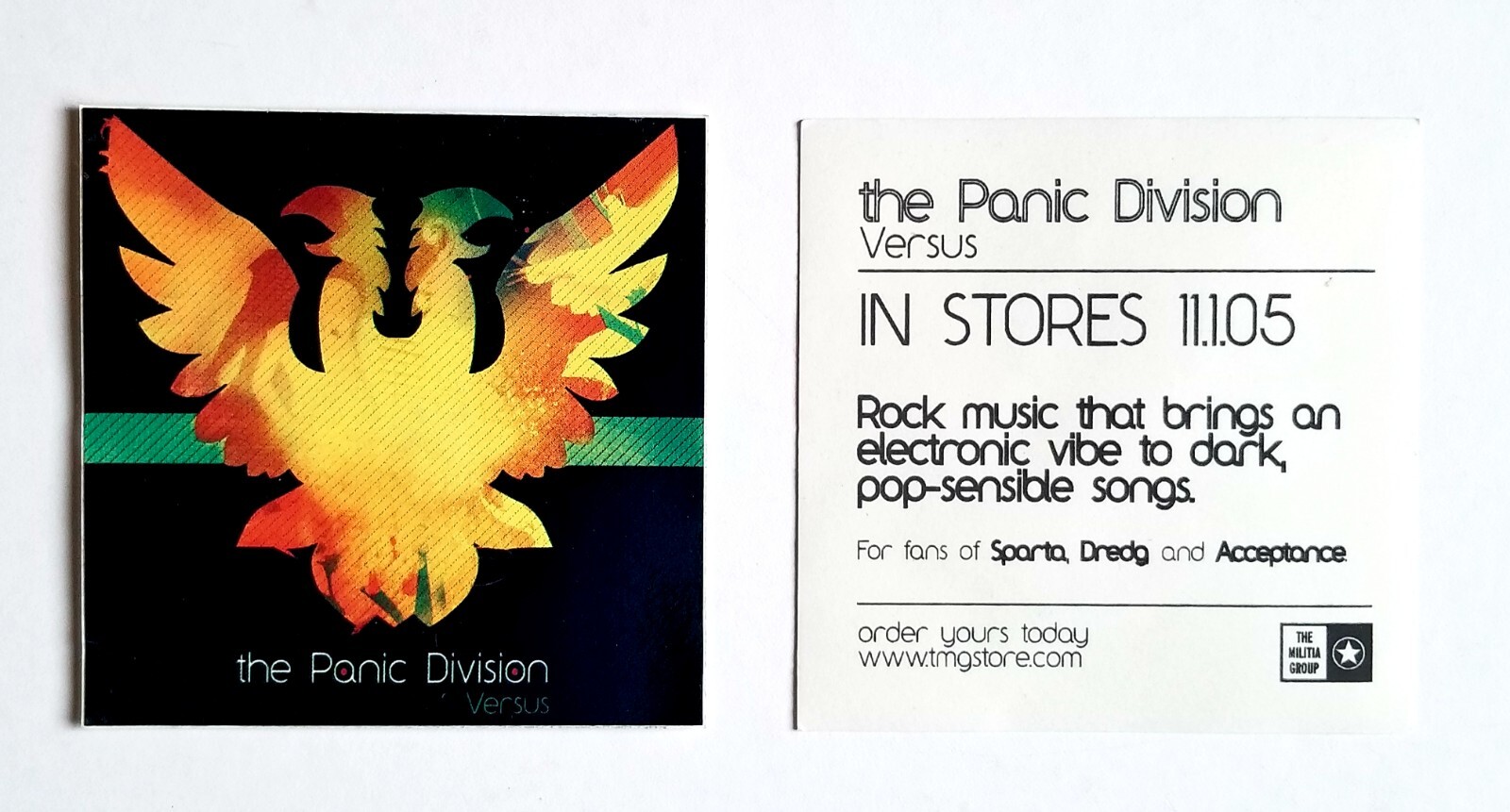 The Panic Division Versus 4 Promo Stickers 2005 Songs From Glasshouse RARE