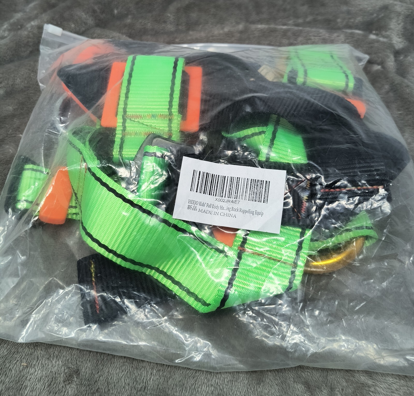 HeeJo Kids Full Body Hanging Rock Repelling Equipment Safety Harness Neon NEW
