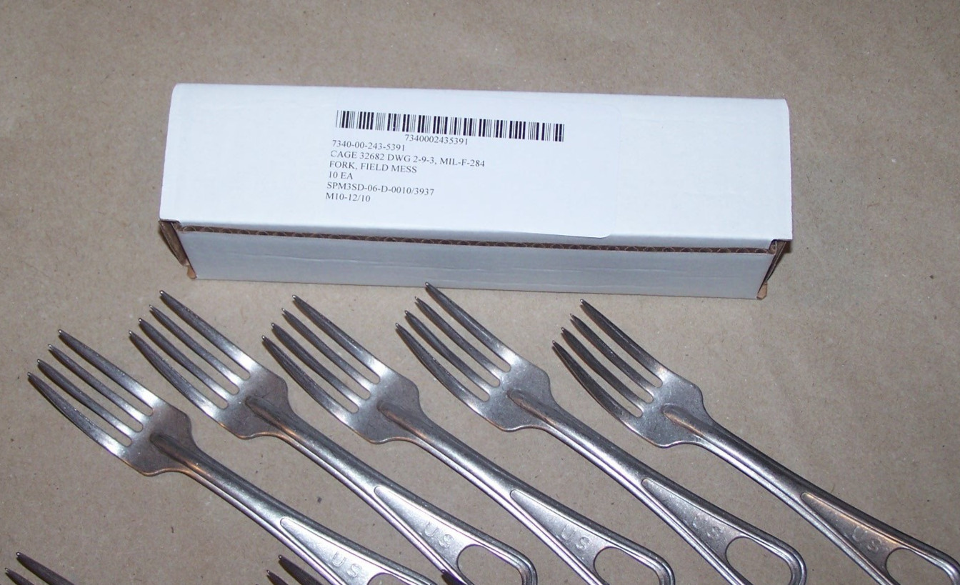 Mess Fork 5 NOS Stainless USA Military Army Utensil f Mess Kit Scout Camping