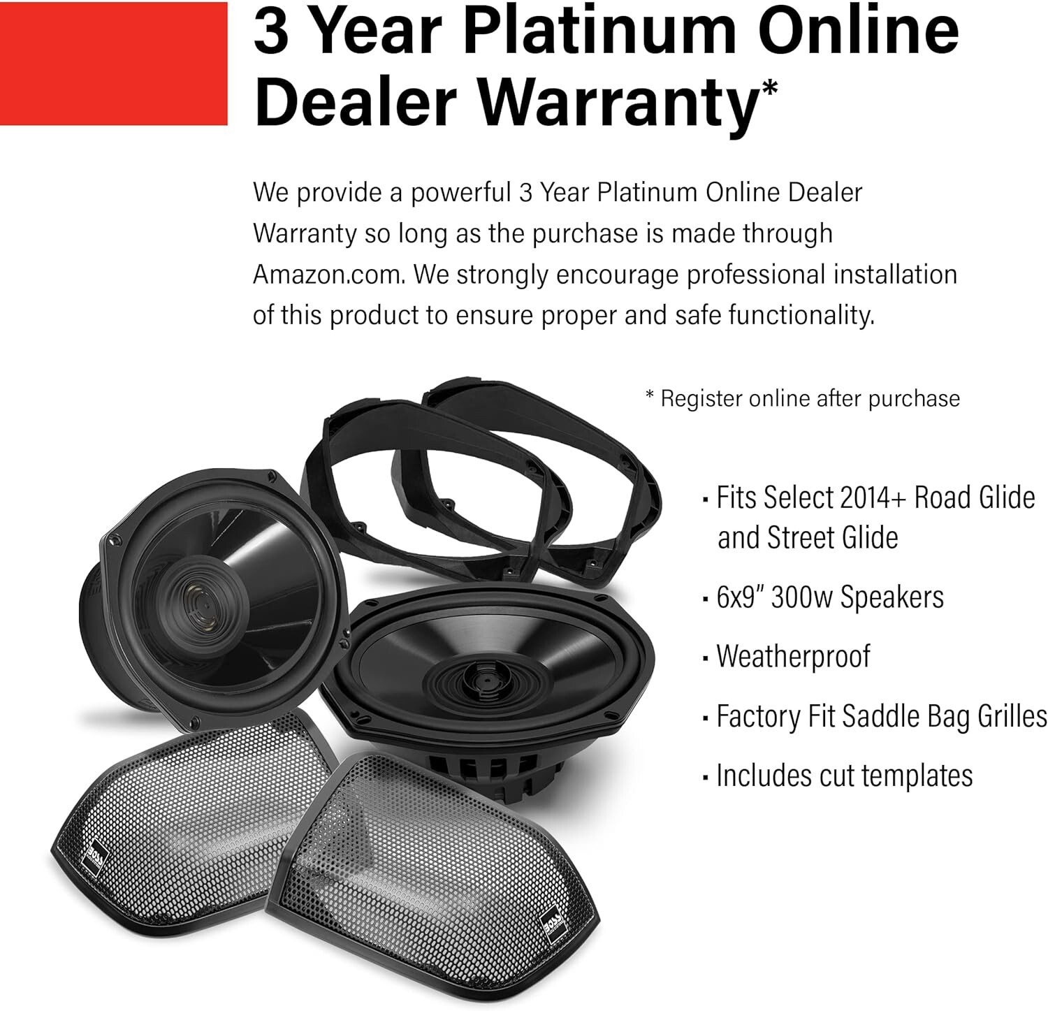 NEW BOSS AUDIO BHD14 REAR SADDLEBAG SPEAKERS KIT 6x9 HARLEY TOURING FLH/T 14-Up