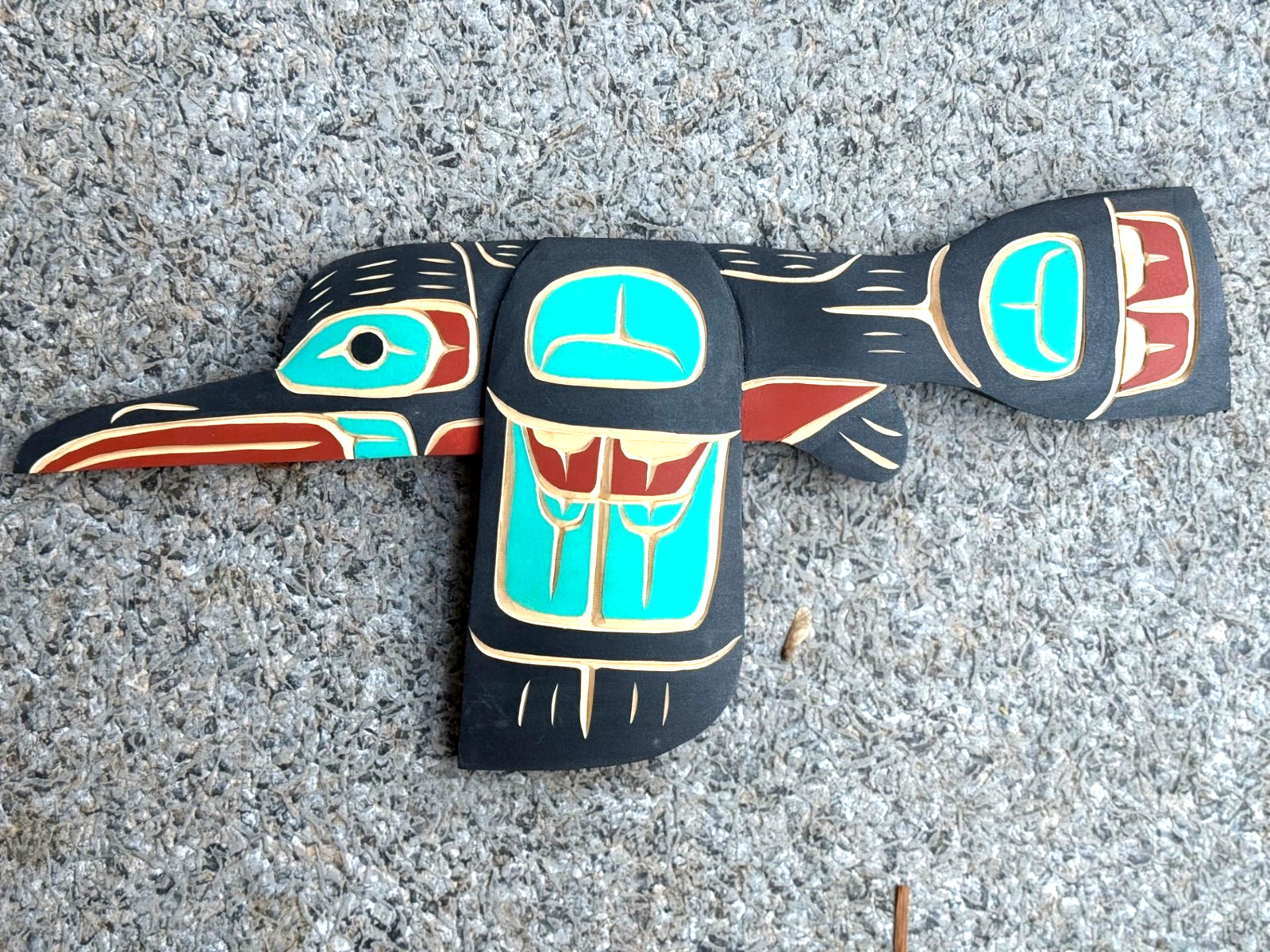 Northwest Coast Native Large Beautifully Detailed Yellow Cedar Hummingbird