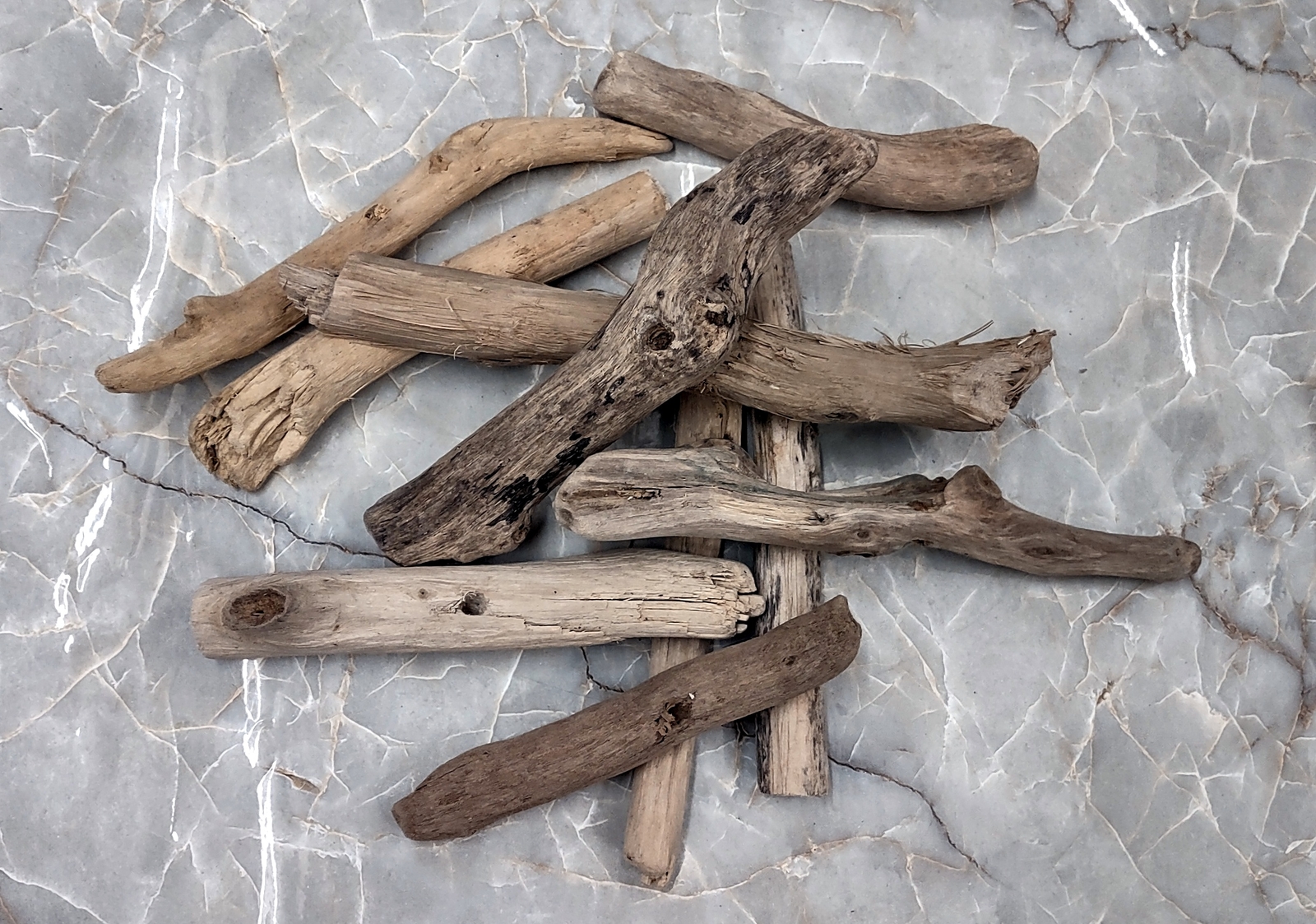 Driftwood Drilled Pieces Bulk (10 pieces approx. 3-4+ inches)
