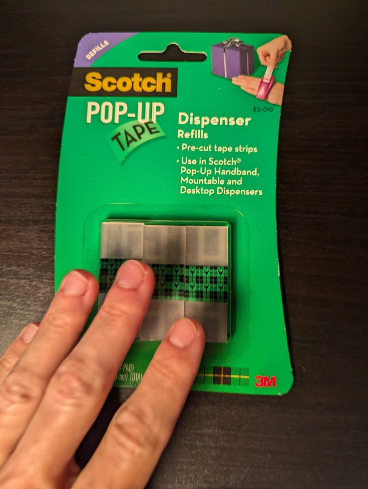 NEW Scotch Pop Up Tape Dispenser Refills 3 pads 75 Strips Each 225 Strips Total