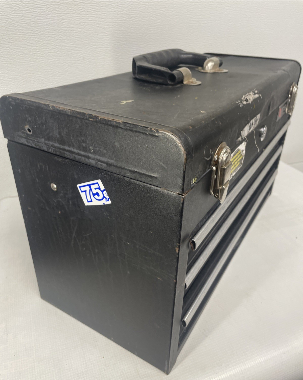 VINTAGE EXCEL 20" STEEL TOOL BOX w/TRAY 3 Drawer Structurally In Good Condition