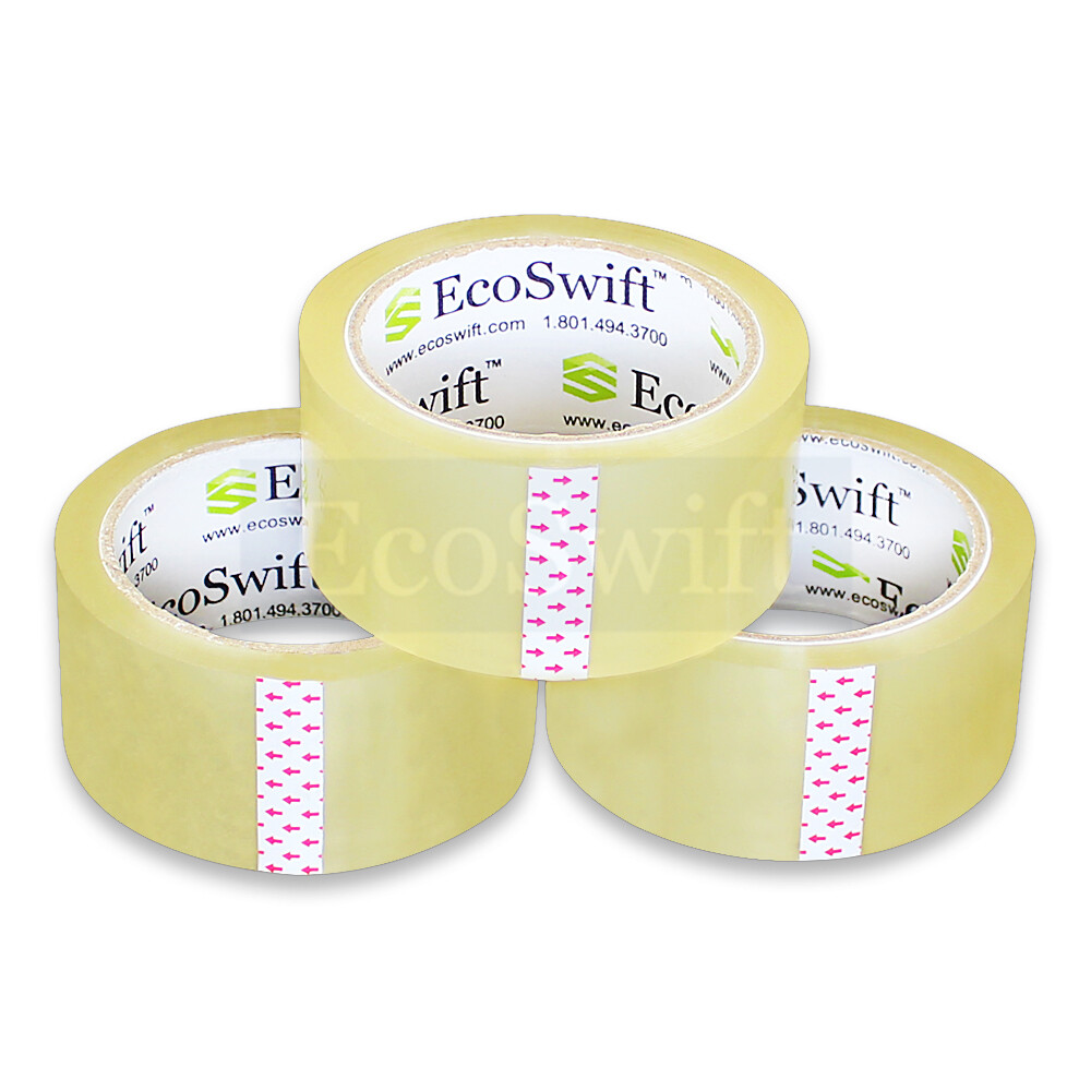 2 ROLLS EcoSwift Carton Box Sealing Packaging Packing Tape 2.0mil 2" x 165 feet